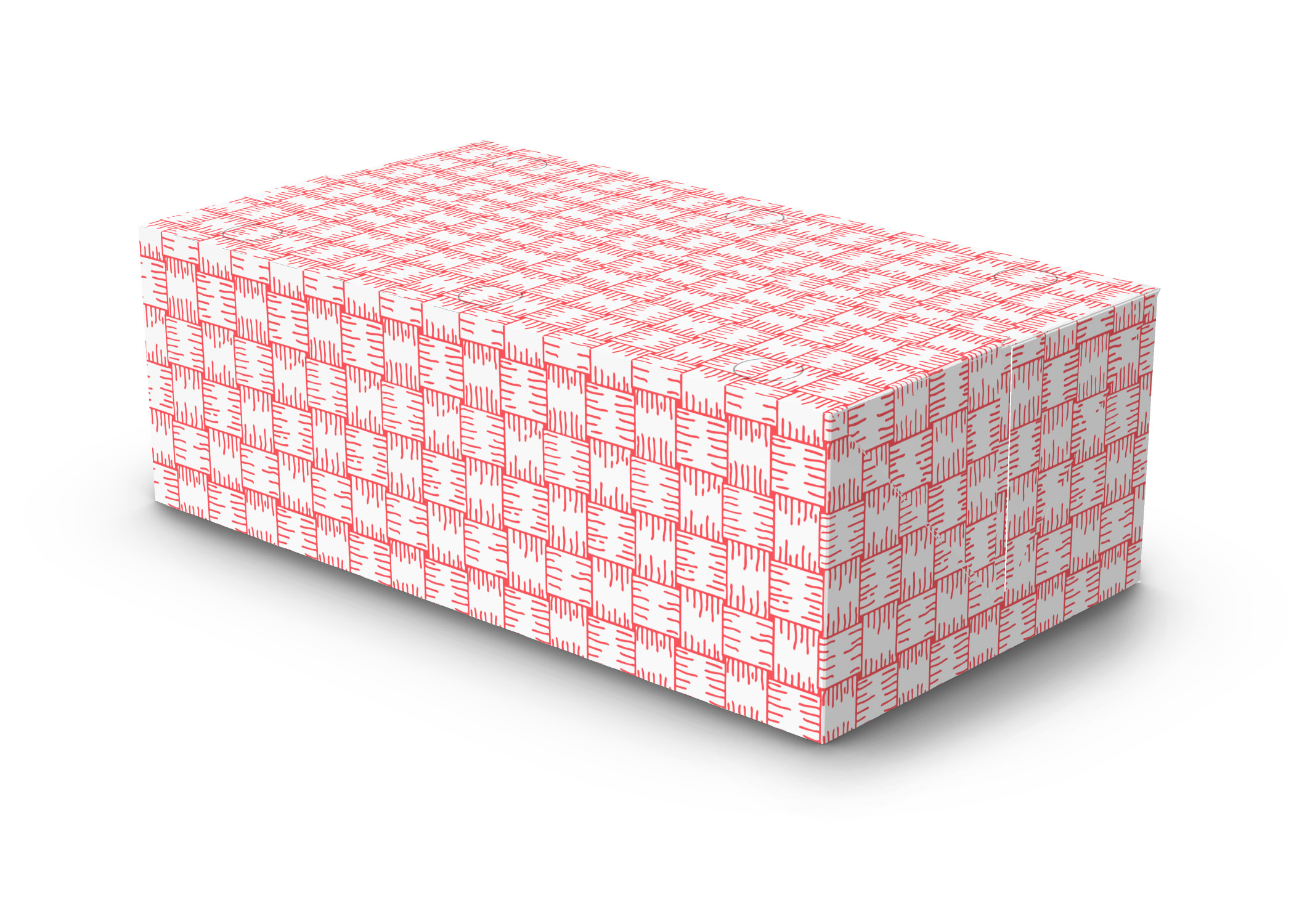 9"x5"x3" Fast Top Basket Weave Takeout Food Boxes