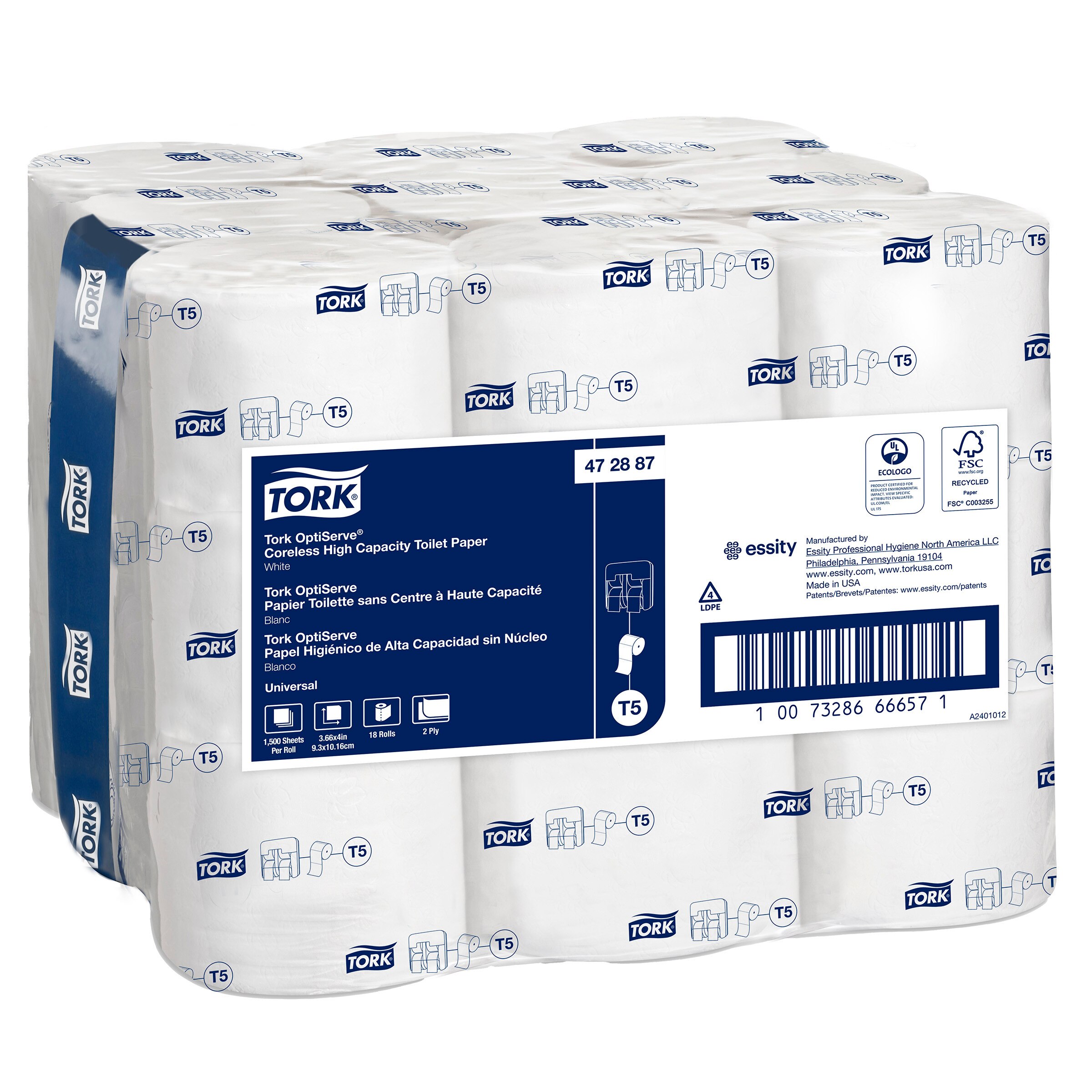 Tork OptiServe® 2-Ply Coreless High Capacity Toilet Paper