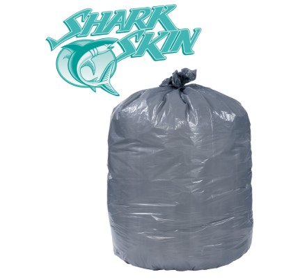 Lo-D 12-16 Gallon Shark Skin Can Liners - 24” x 32” - 0.4Mil - Gray