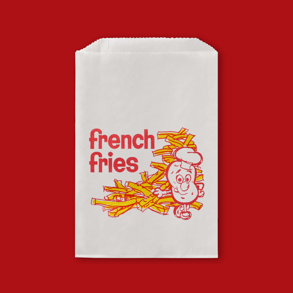 5-1/2" x 1" x 8" French Fries Labeled French Fry Bags