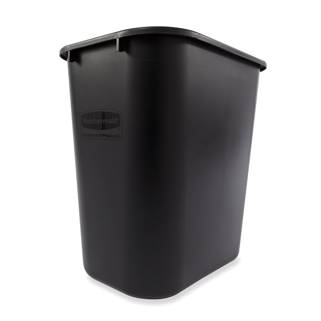 28 Qt Deskside Wastebasket - Black