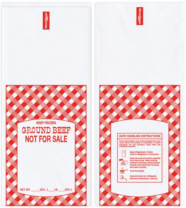 2 lb Ground Beef Meat Bags with printed Not For Sale