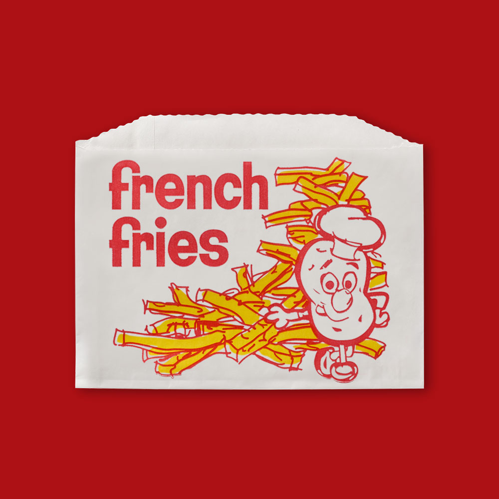 4-7/8" x 4" French Fries Labeled French Fry Bags