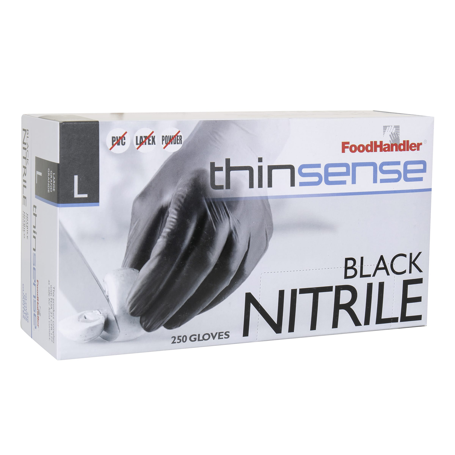 Thinsense™ Black Nitrile Powder Free Gloves-Large