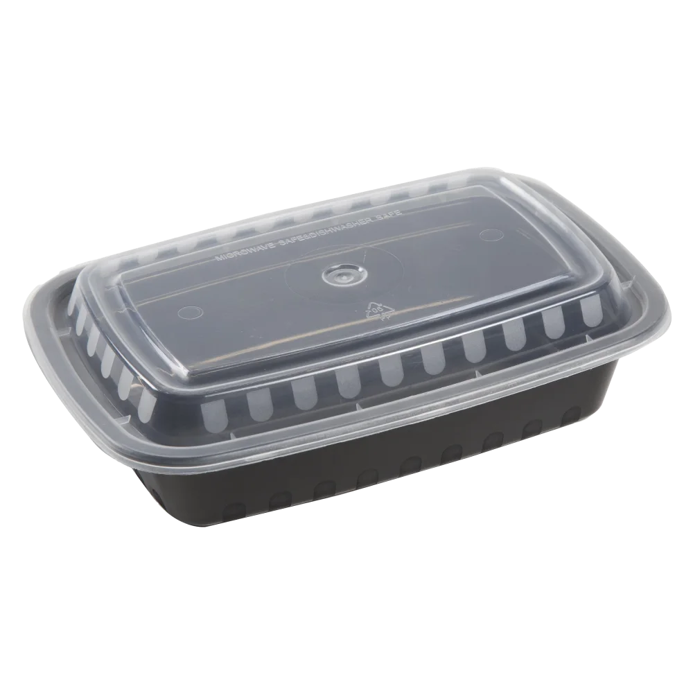 7 3/4" x 5 1/2" x 1 1/2" 24oz Rectangle Combo Container