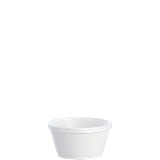 8 oz X-Squat White Foam Food Container