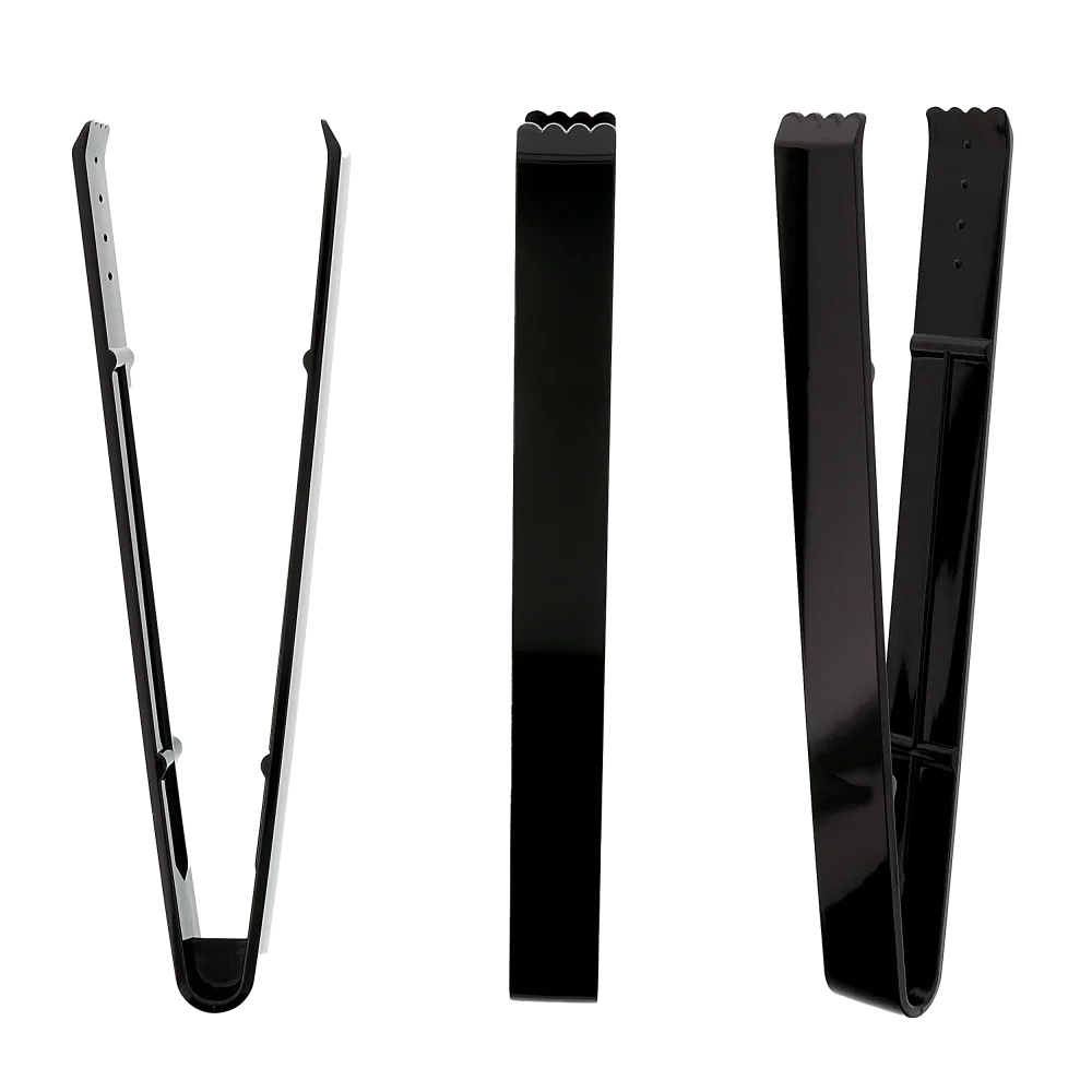 Extra Heavy 9" Black Serving Tongs-Wrapped
