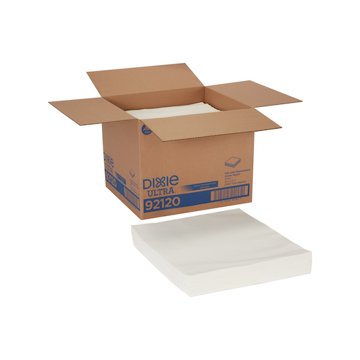 16"x15" Dixie Ultra® White Flat Pack Linen Like Napkin