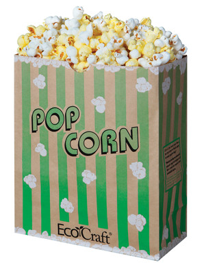 130oz EcoCraft® Theater Popcorn Bag with Green Stripe
