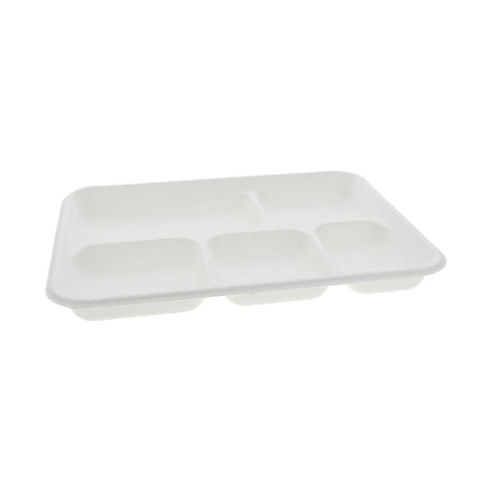 Fiber Blend 5-Compartment School Lunch Tray
