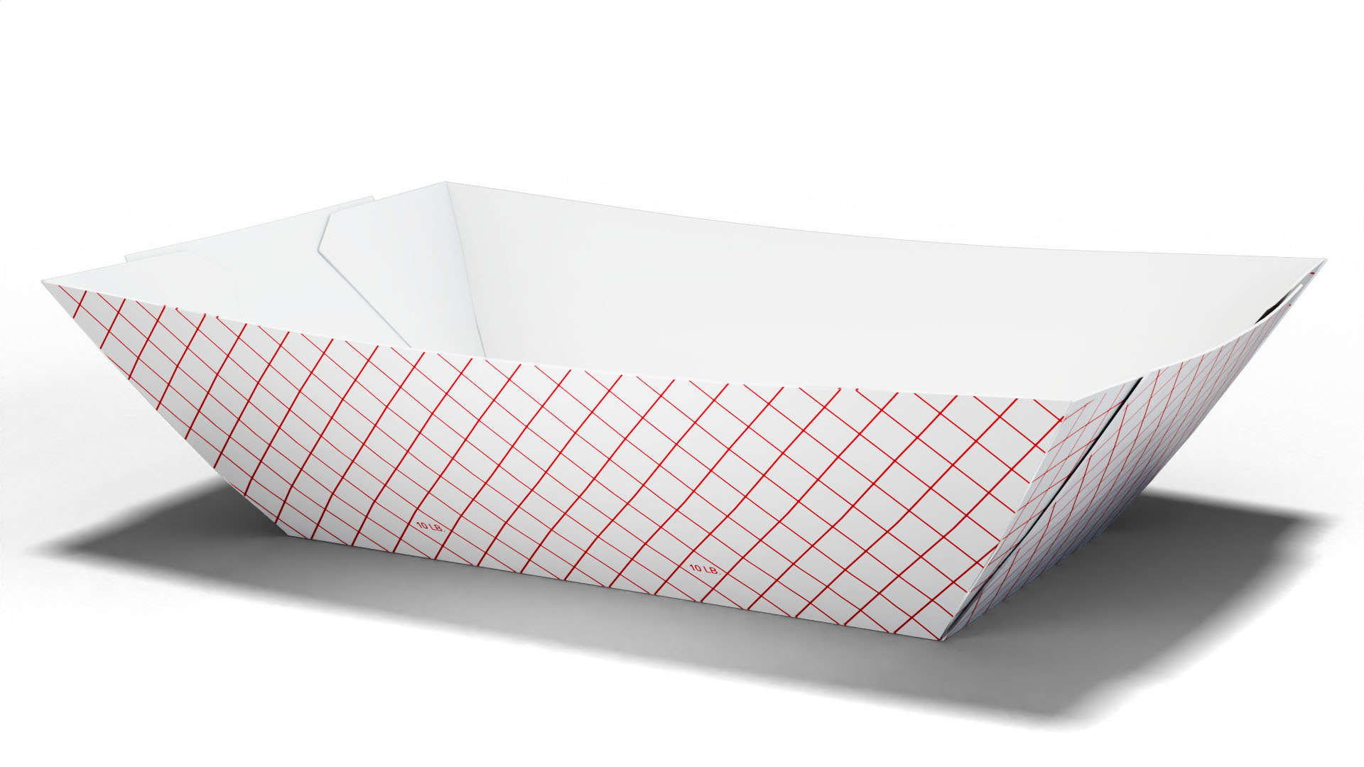 Red Plaid 10lb Poly Coated Food Tray