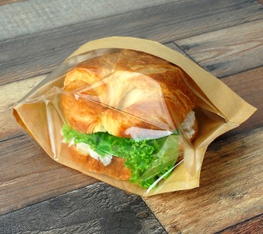 4.5" x 2.5" x 8.5" ReadyFresh® Kraft Paper Sandwich Bag with Window