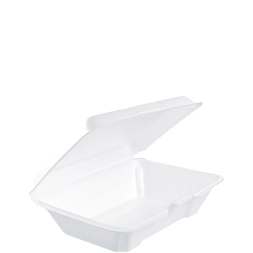9.3"x6.4"x2.9" Single Compartment Insulated Foam Hinged Lid Container