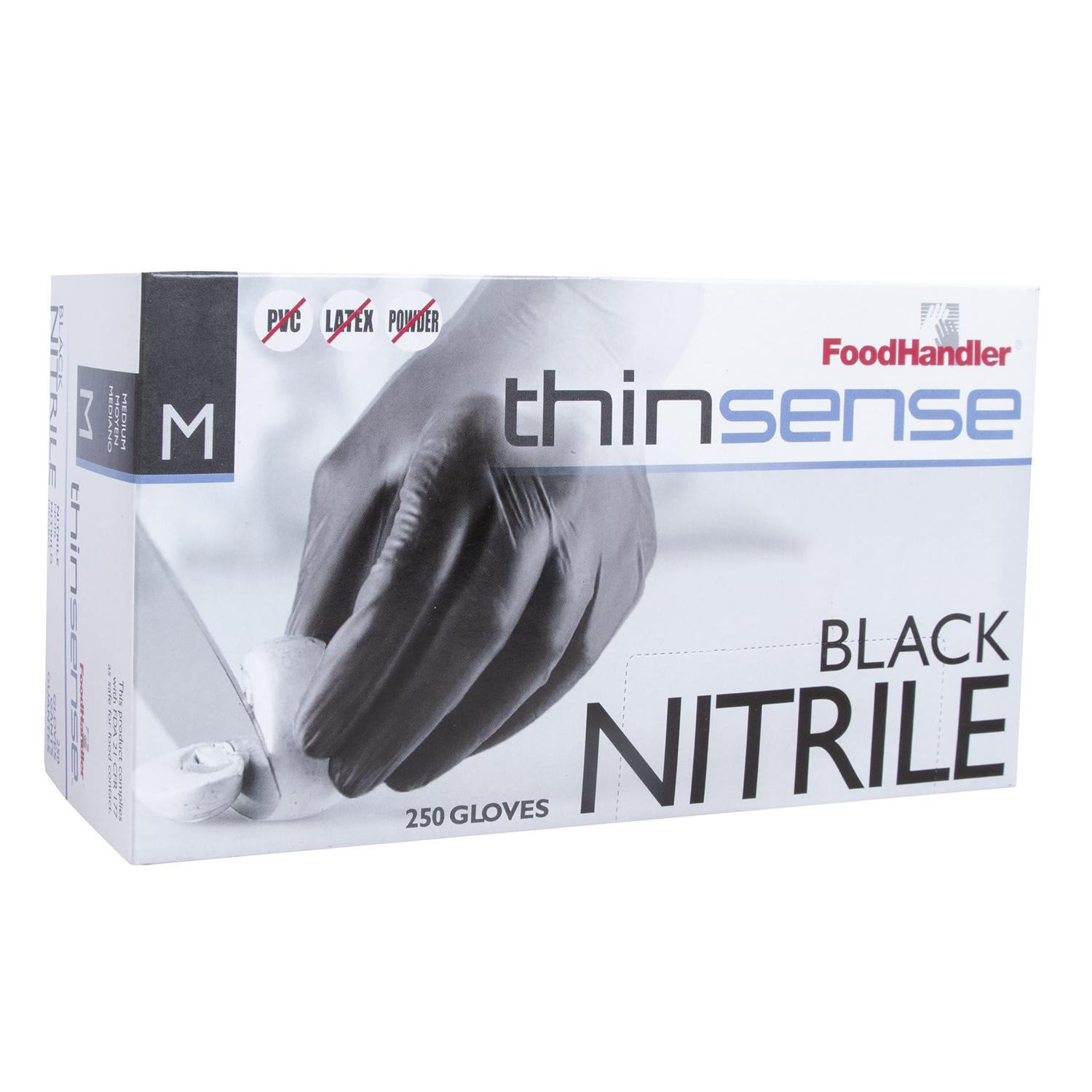 Thinsense™ Black Nitrile Powder Free Gloves-Medium