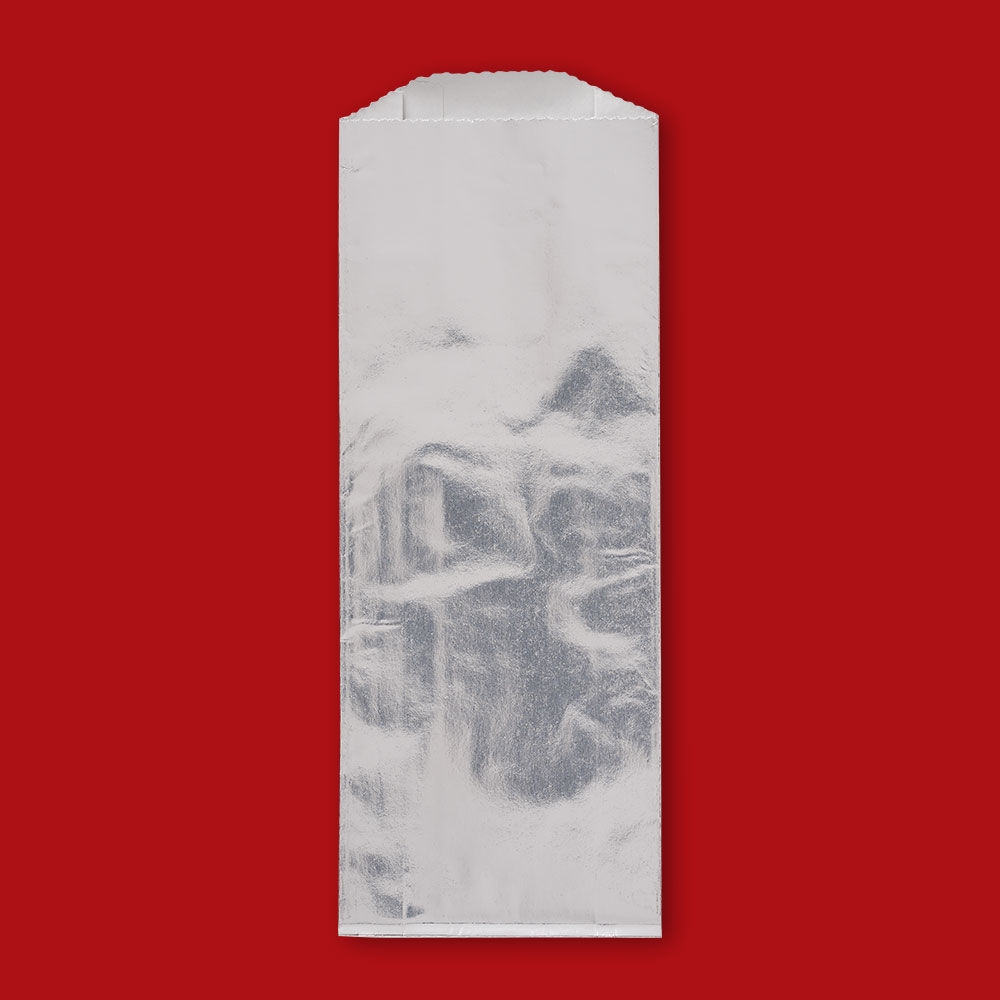 3-1/2" x 1-1/2" x 8-3/4" Plain Foil Hot Dog Bags