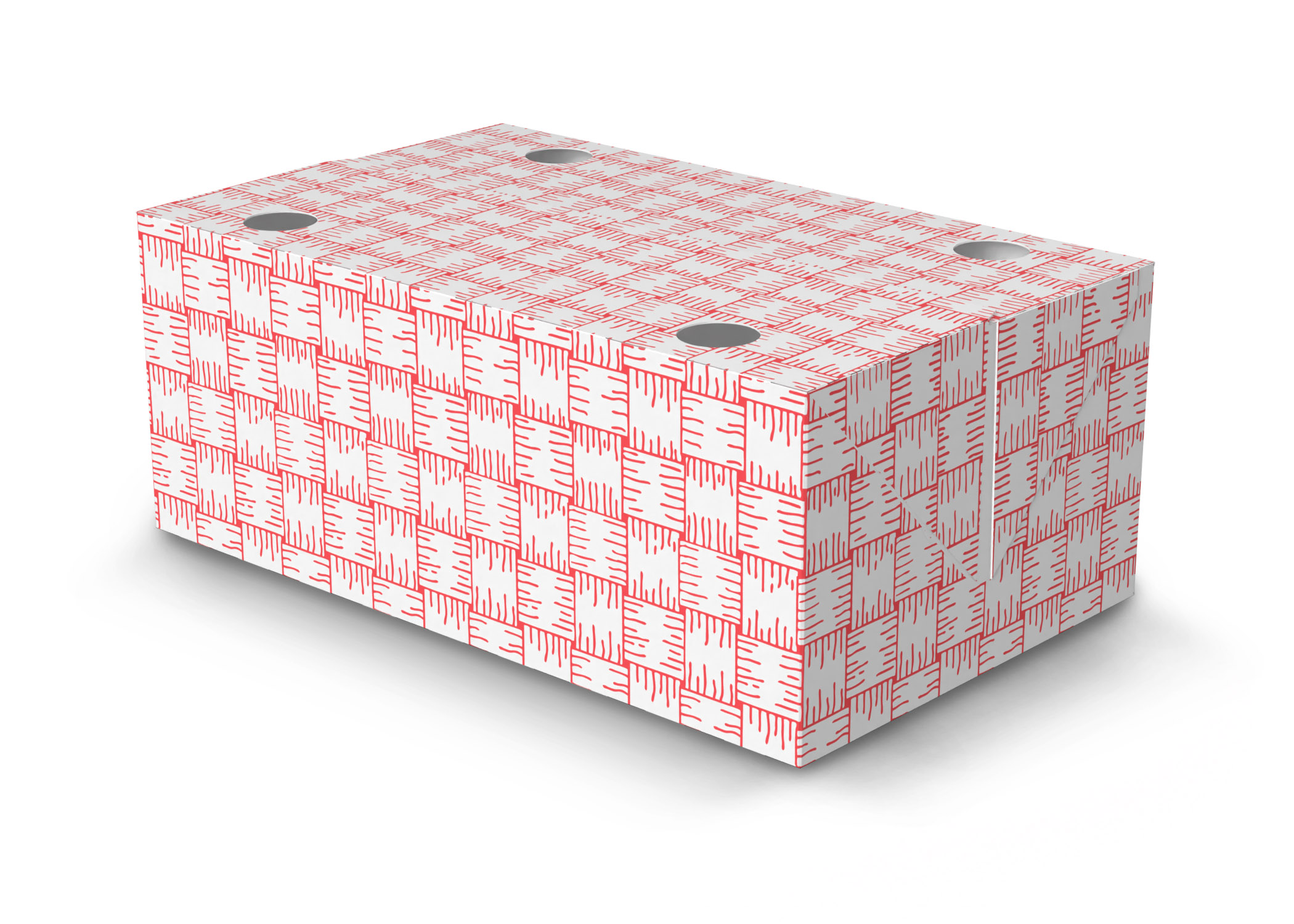 7"x4.25"x2.75" Fast Top Basket Weave Takeout Food Boxes