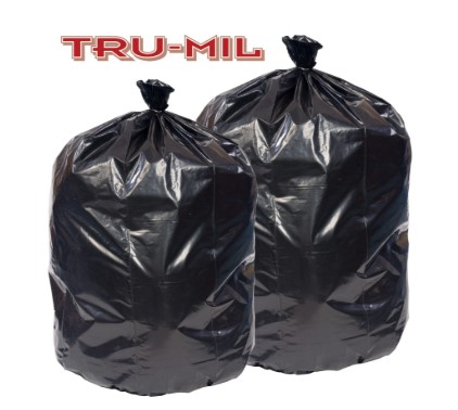 Lo-D 60 Gallon Tru-Mil Can Liners - 38” x 58” - 1.8Mil - Black