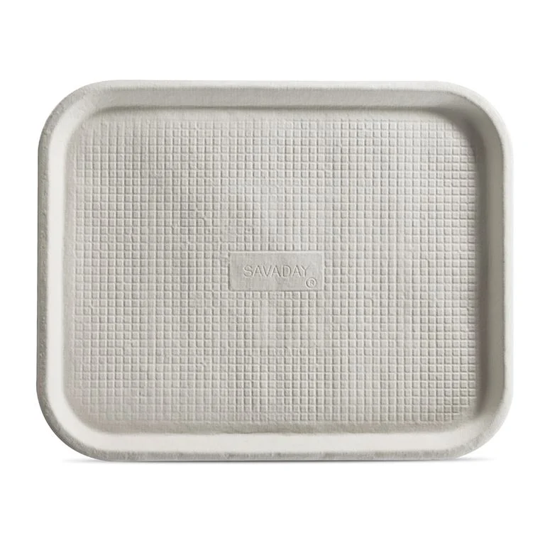 18" x 14" x 1" Saveaday® White Pulp Molded Fiber Tray