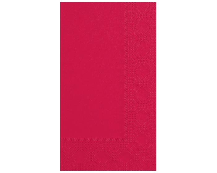 15" x 17" 2-Ply Red Dinner Napkin 1/8 Fold