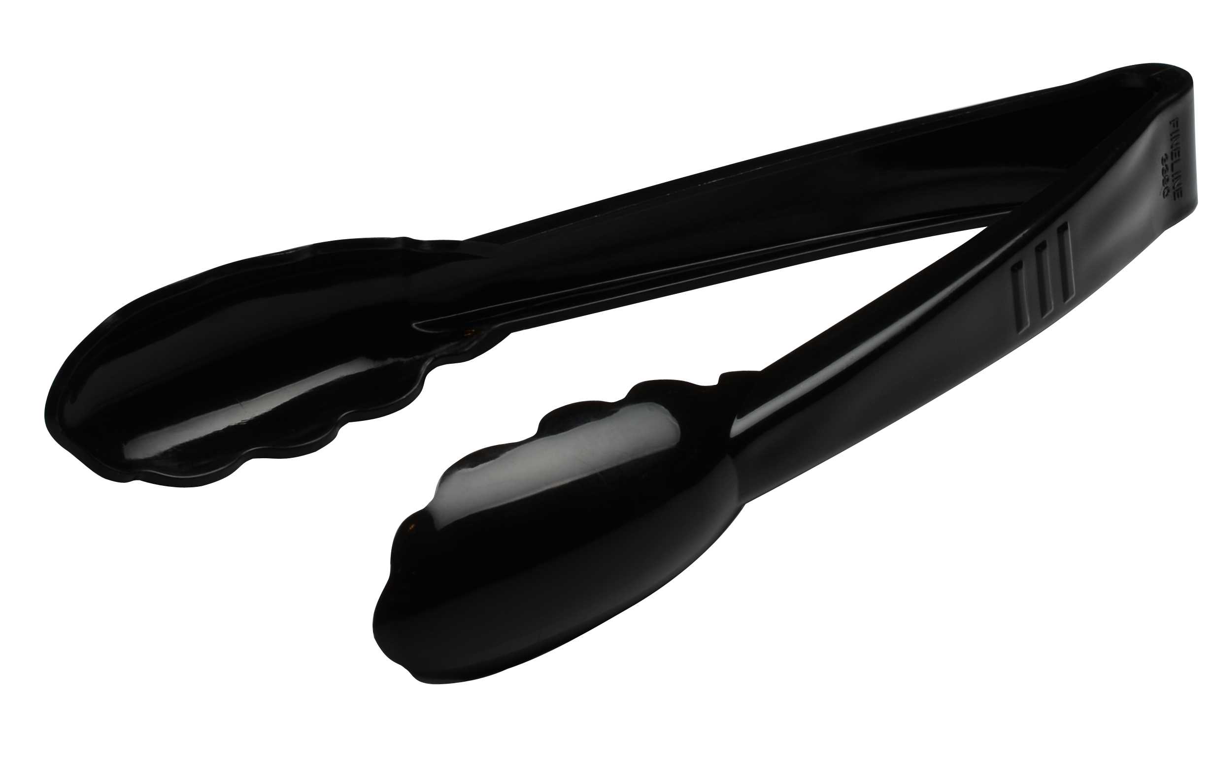 9" Heavy Duty Scalloped Tong-Black