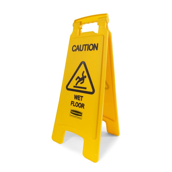 25" Yellow Caution Wet Floor Sign
