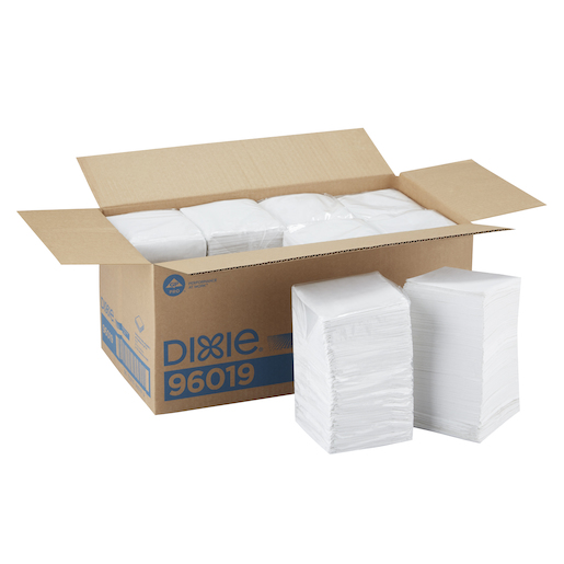 Dixie® 9.5"x9.5" White 1-Ply 1/4 Fold Beverage Napkins