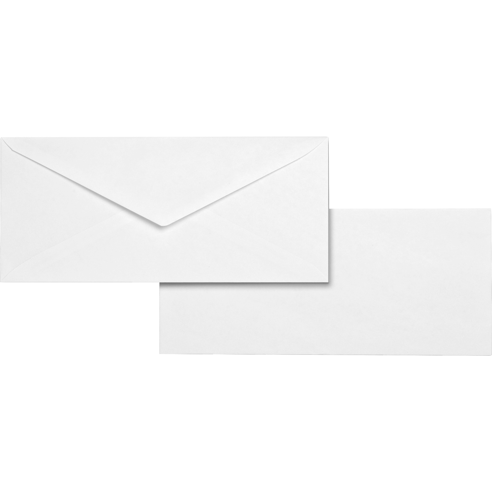 Business Source Standard No. 10 White Wove V-Flap Business Envelopes